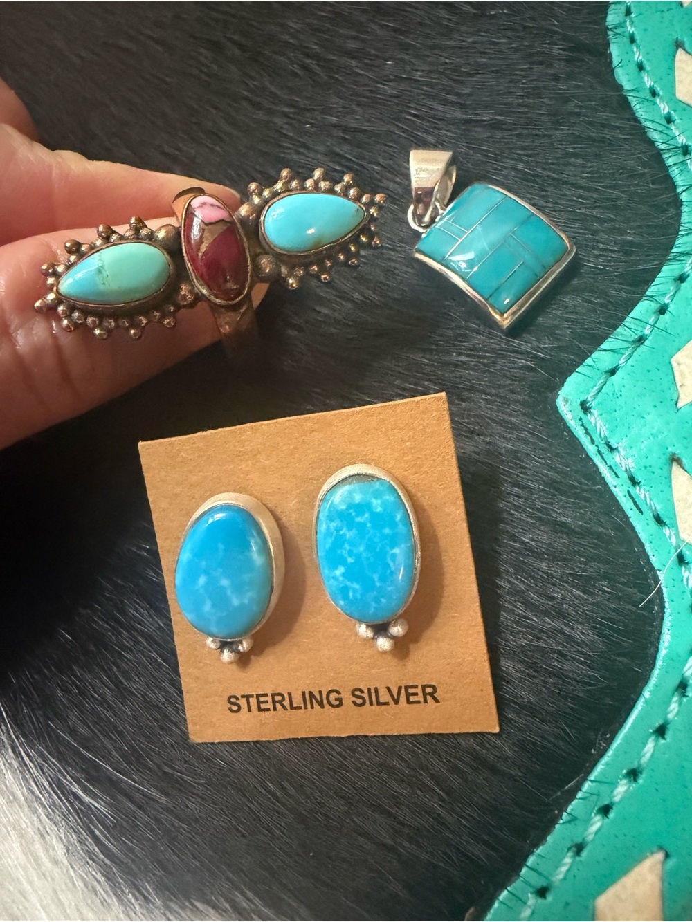 Sterling Silver 925 Turquoise Multi-Style Jewelry Set